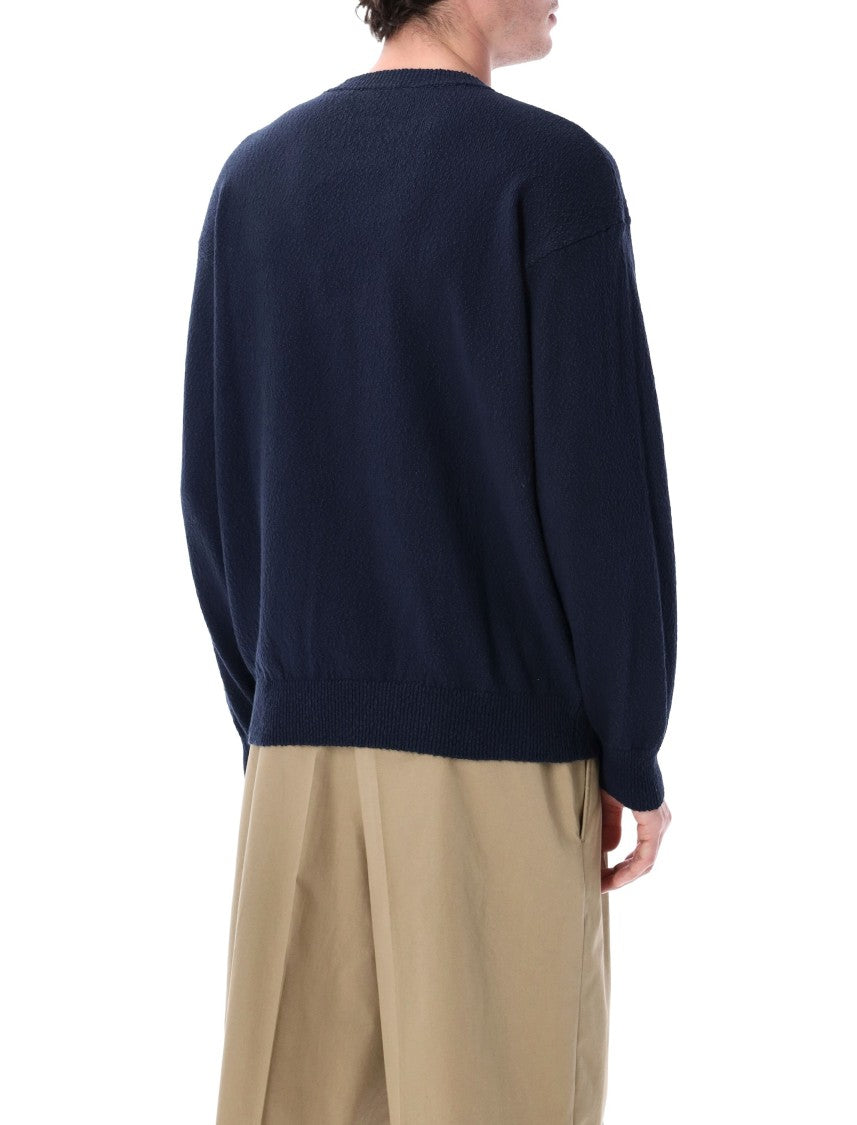Roberto Collina Irregular Texture Cotton Crewneck Sweater