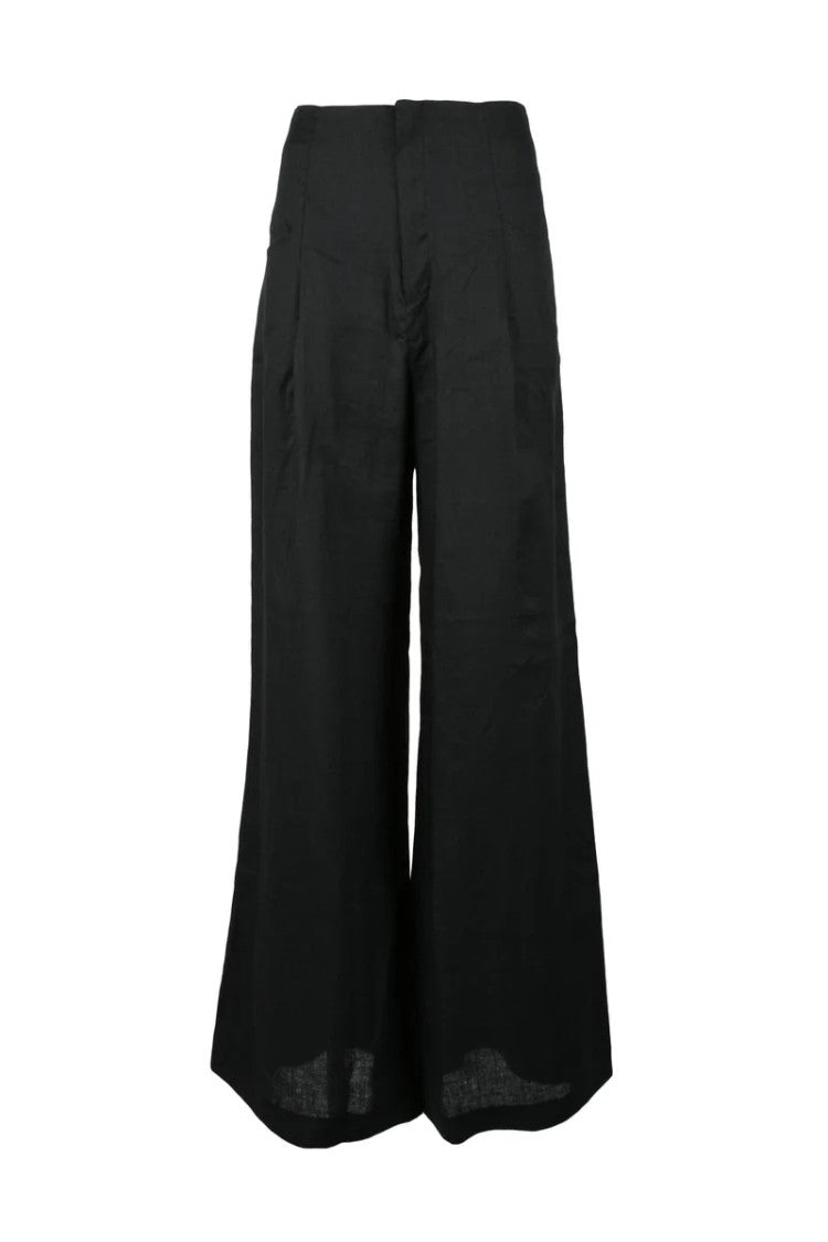 Nine Minutes Linen Trousers - Black