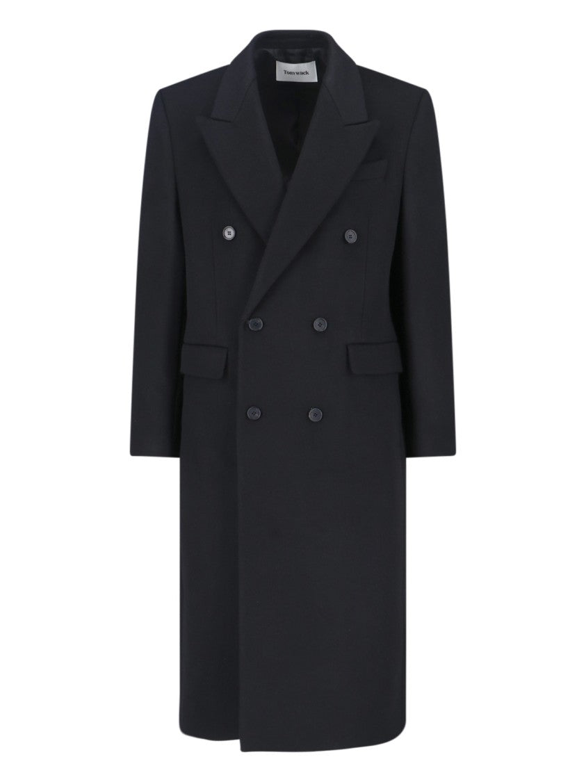 Tonywack Double-Breasted Long Coat With Notch Lapel