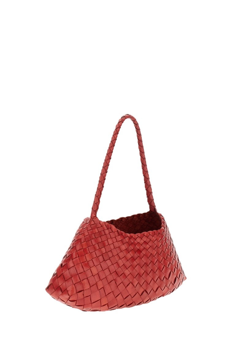 Dragon Diffusion Woven Leather Handbag With Curved Silhouette