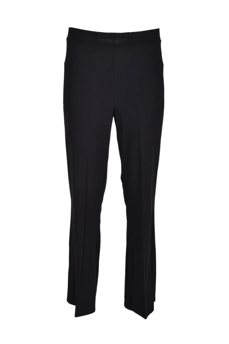 1-One Viscose Stretch Trousers With Cropped Silhouette And Seam Detailing