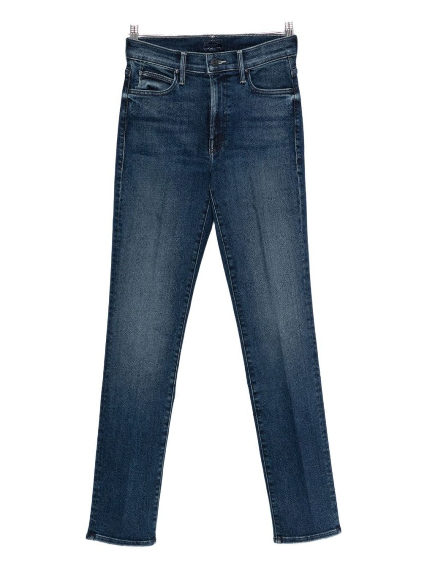 Mother Mid-Rise Slim Fit Blu Jeans