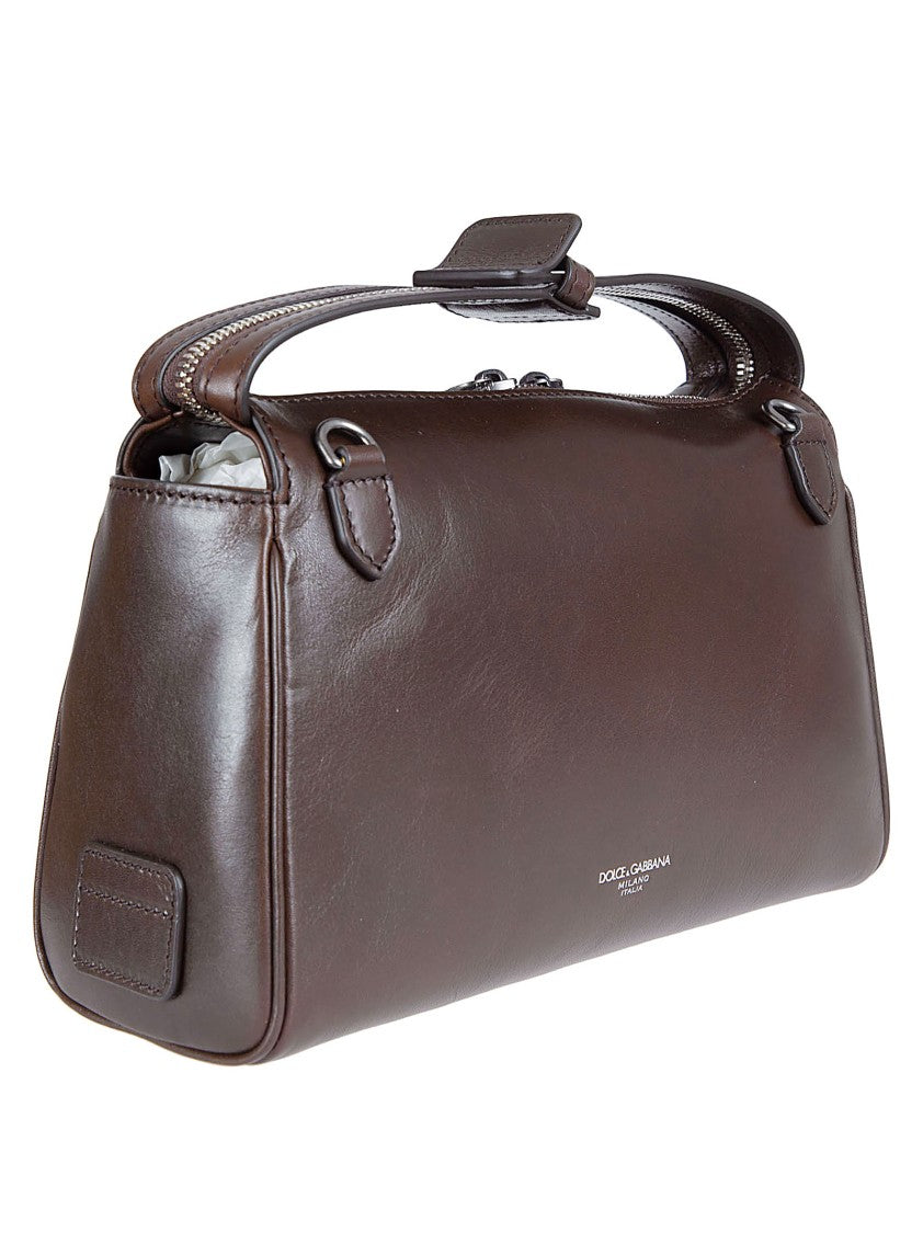 Dolce & Gabbana Vittoria Brown Calf Leather Shoulder Bag