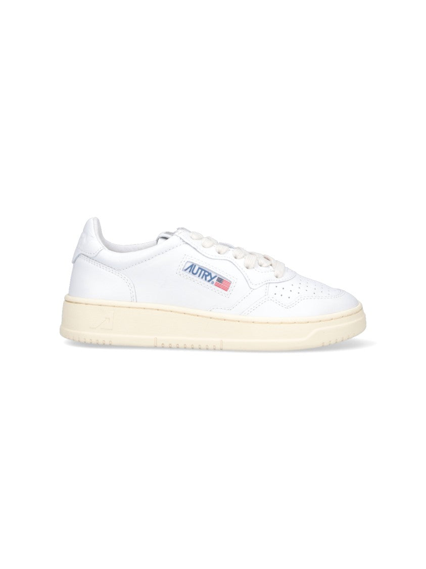 Autry Low-Top White Leather Sneakers With Rounded Toe