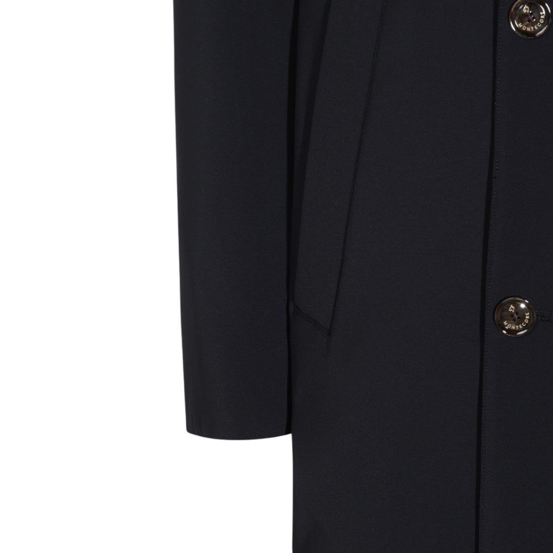 Montecore Black Concealed Zip Double-Breasted Down Coat
