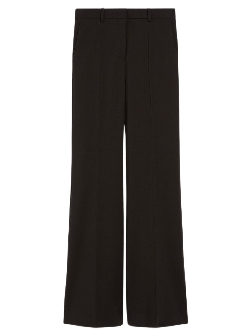 Sportmax Flared Pants In Natural Stretch Wool With Tailored Fit