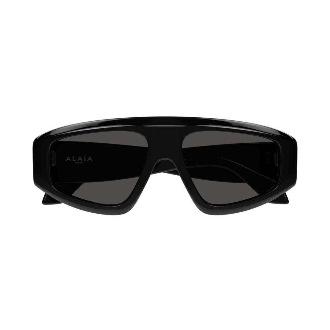 Azzedine Alaïa Bold Oversized Rectangular Sunglasses With Glossy Black Acetate