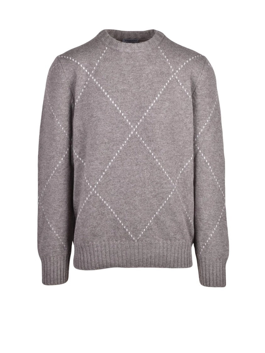 Vengera Beige Wool-Blend Crewneck Sweater