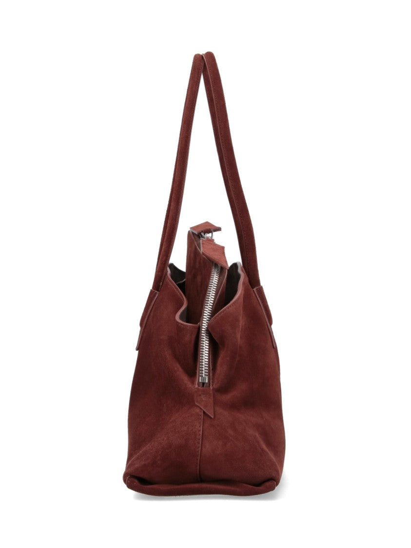 The Attico "La Passeggiata" Medium Shoulder Bag – Brown Suede
