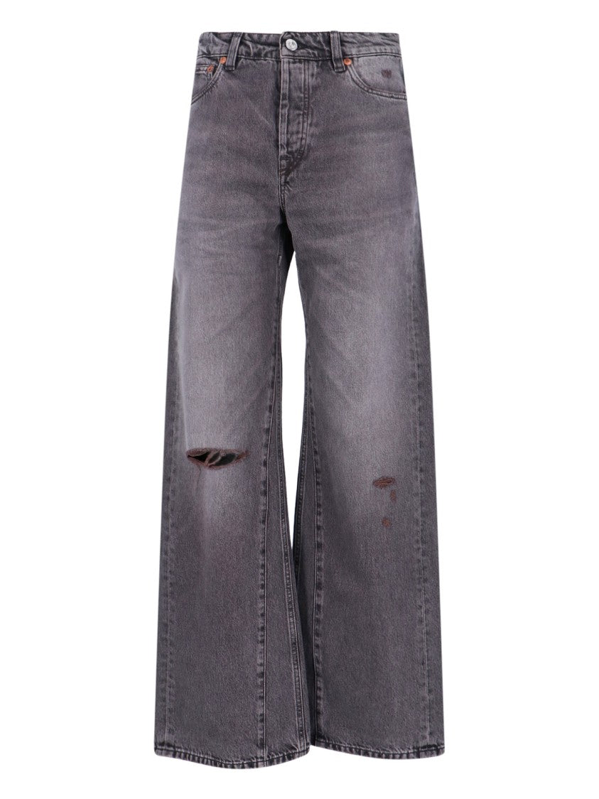 Lemaire Twisted Belted Grey Cotton Jeans