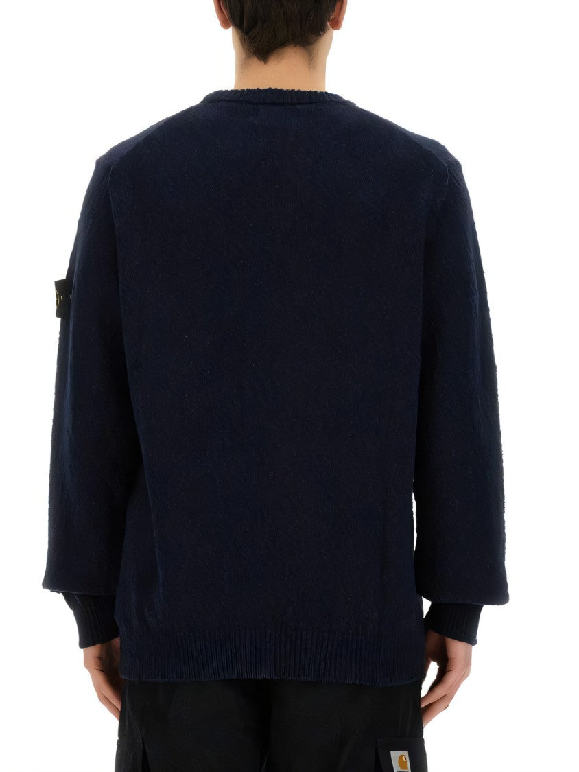 Stone Island Black Crew Neck Sweater
