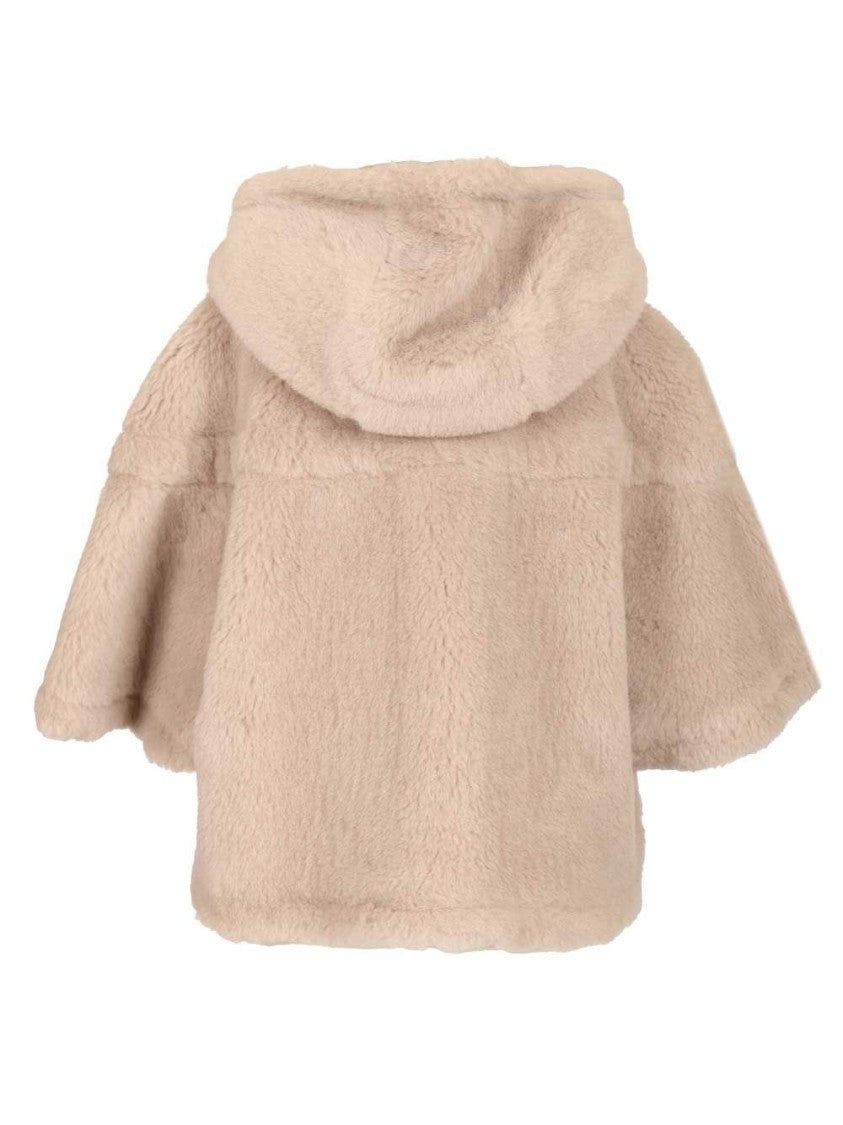 Max Mara Plush Cape-Style Jacket With Hood