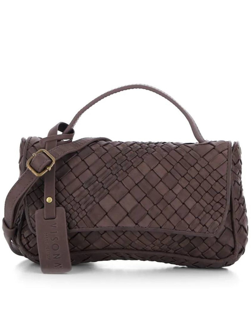 Visona` Woven Leather Handbag