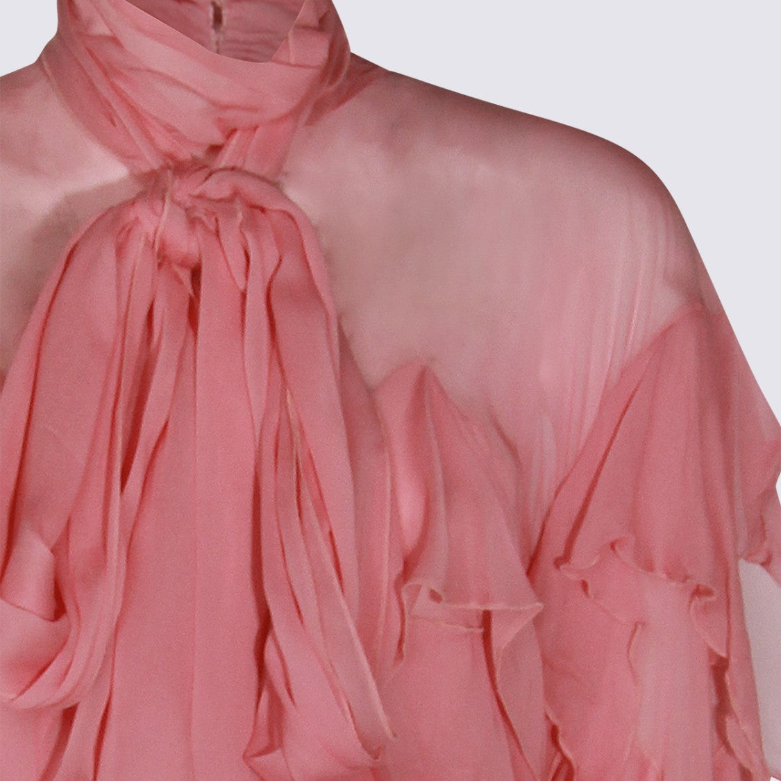 Blumarine Asymmetrical Layered Dress With Bow Tie Detail