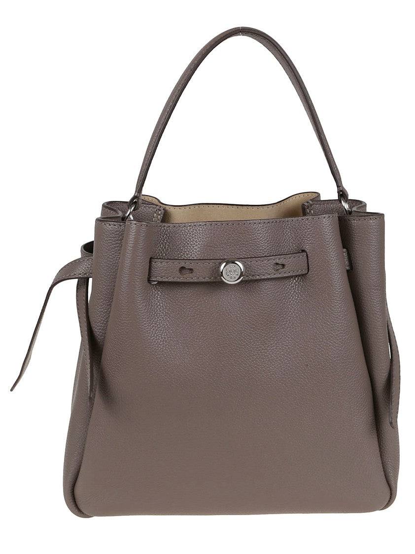 Tory Burch Romy Green Leather Structured Shopper Bag