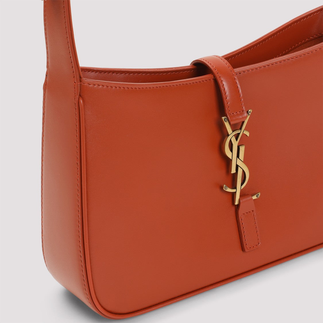 Saint Laurent Mandarin Leather Hobo Bag With Golden Hardware