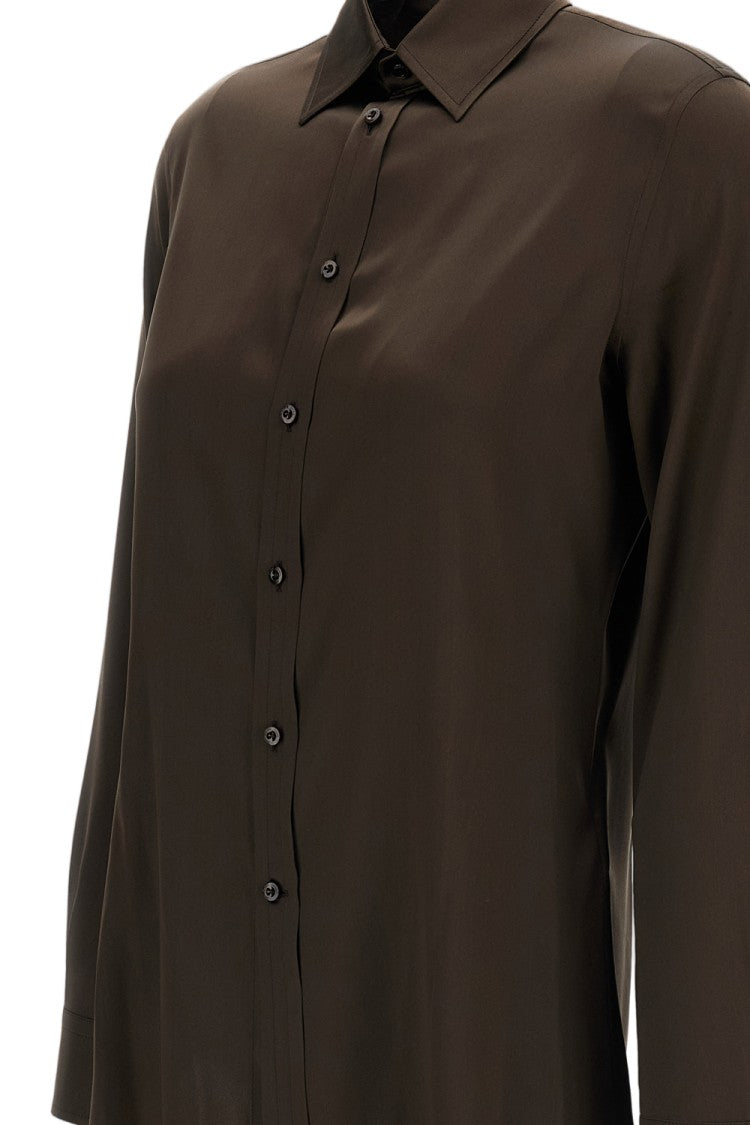 Ralph Lauren Collection Green Cameron Stretch Silk Shirt