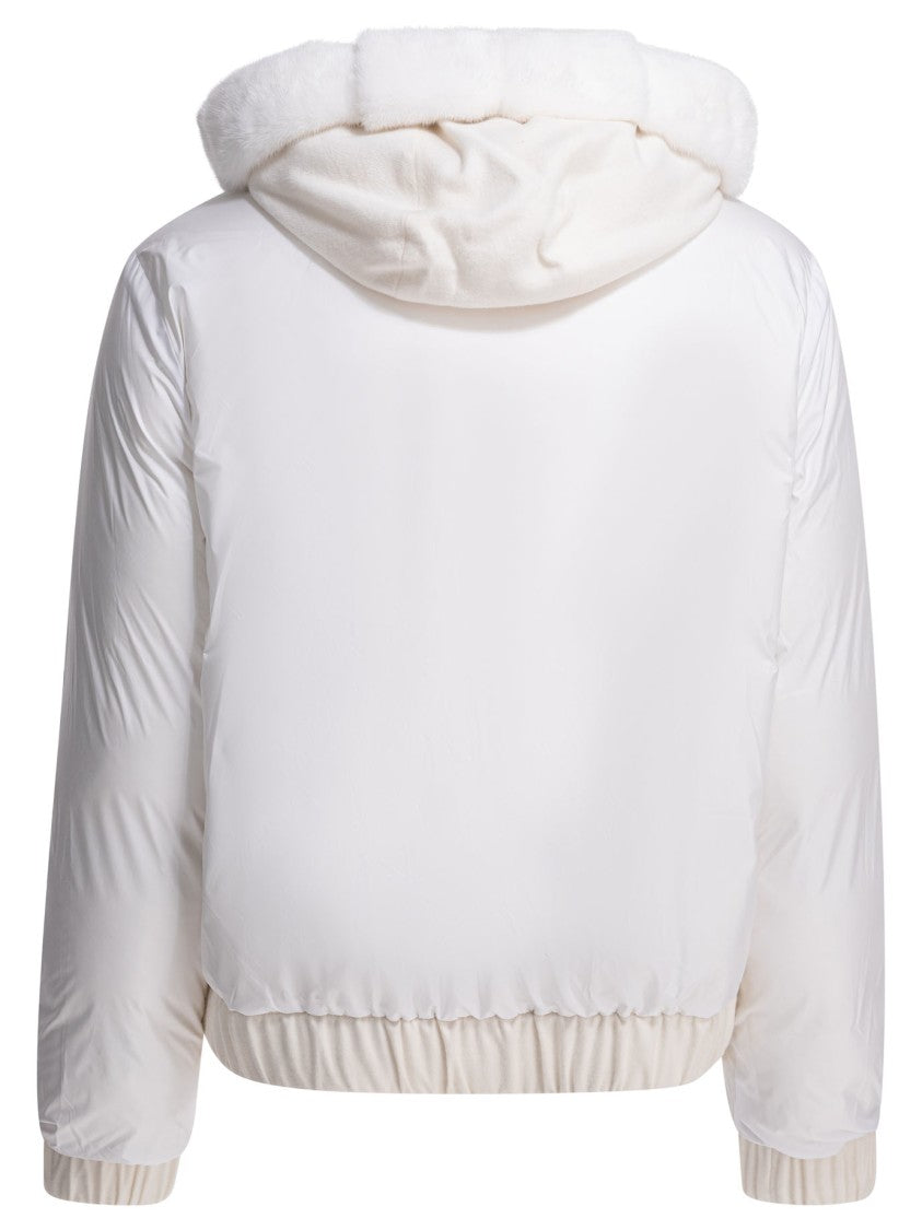 Camelia Cropped Silk And Cashmere Jacket With Plush Mink Texture