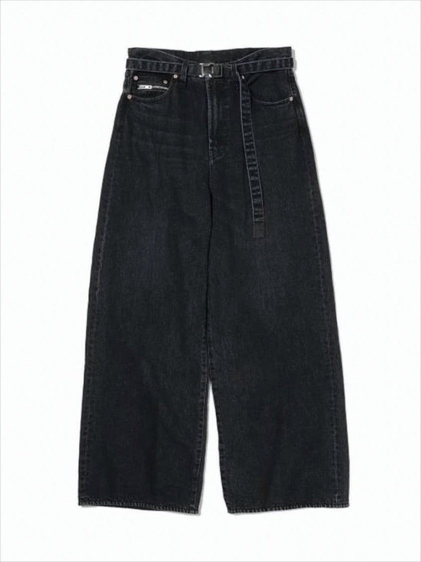 Sacai Wide-Leg Denim Pants With High Waist