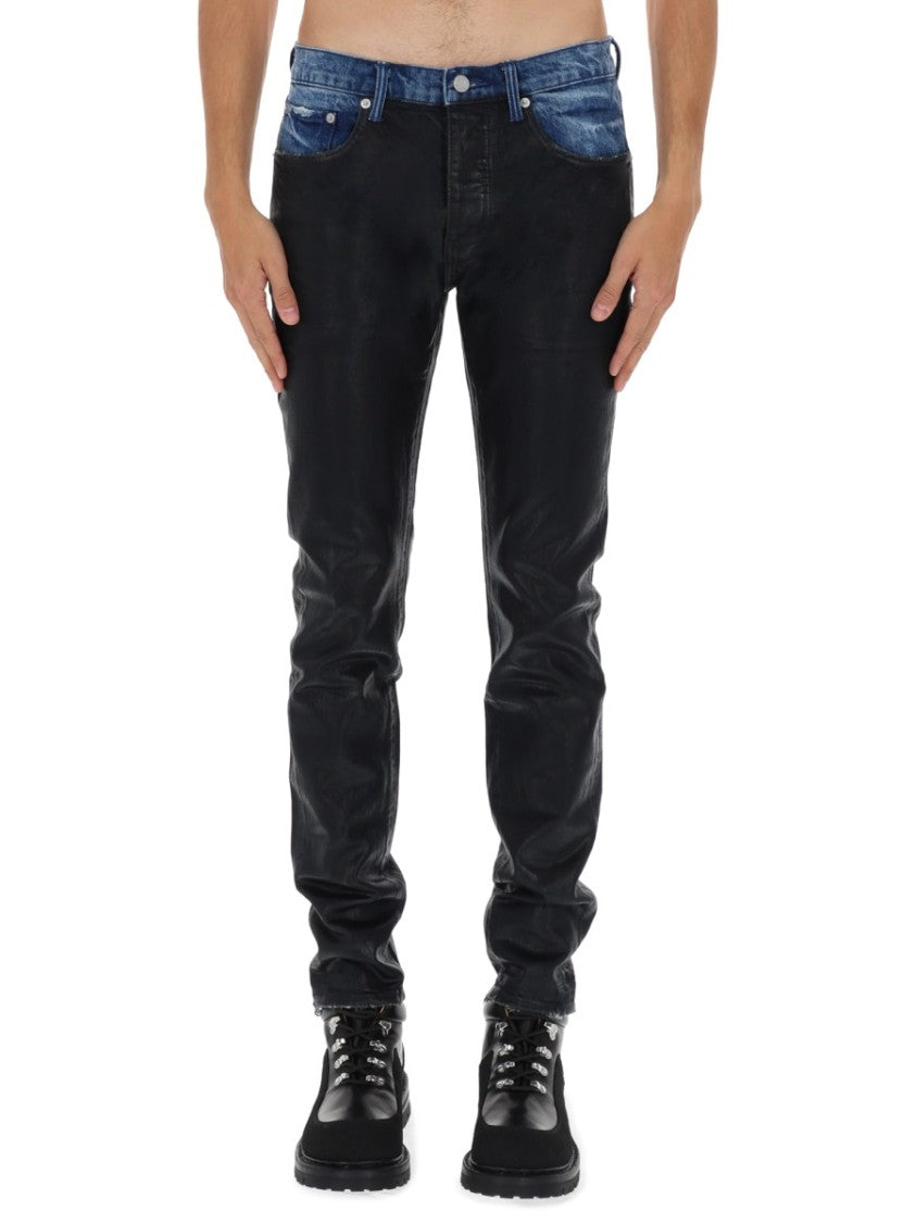 Purple Brand Two-Tone Slim Distressed Jeans