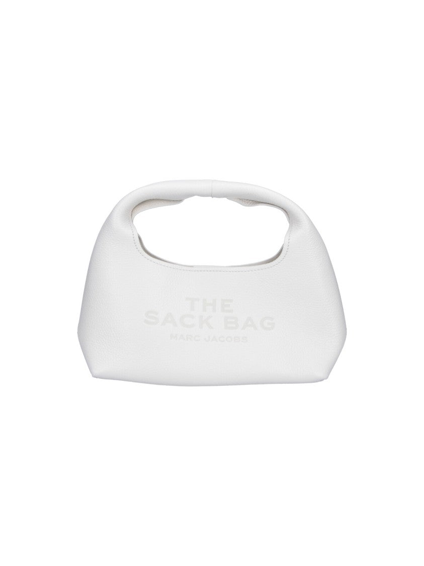 Marc Jacobs White The Sack Hammered Leather Handbag