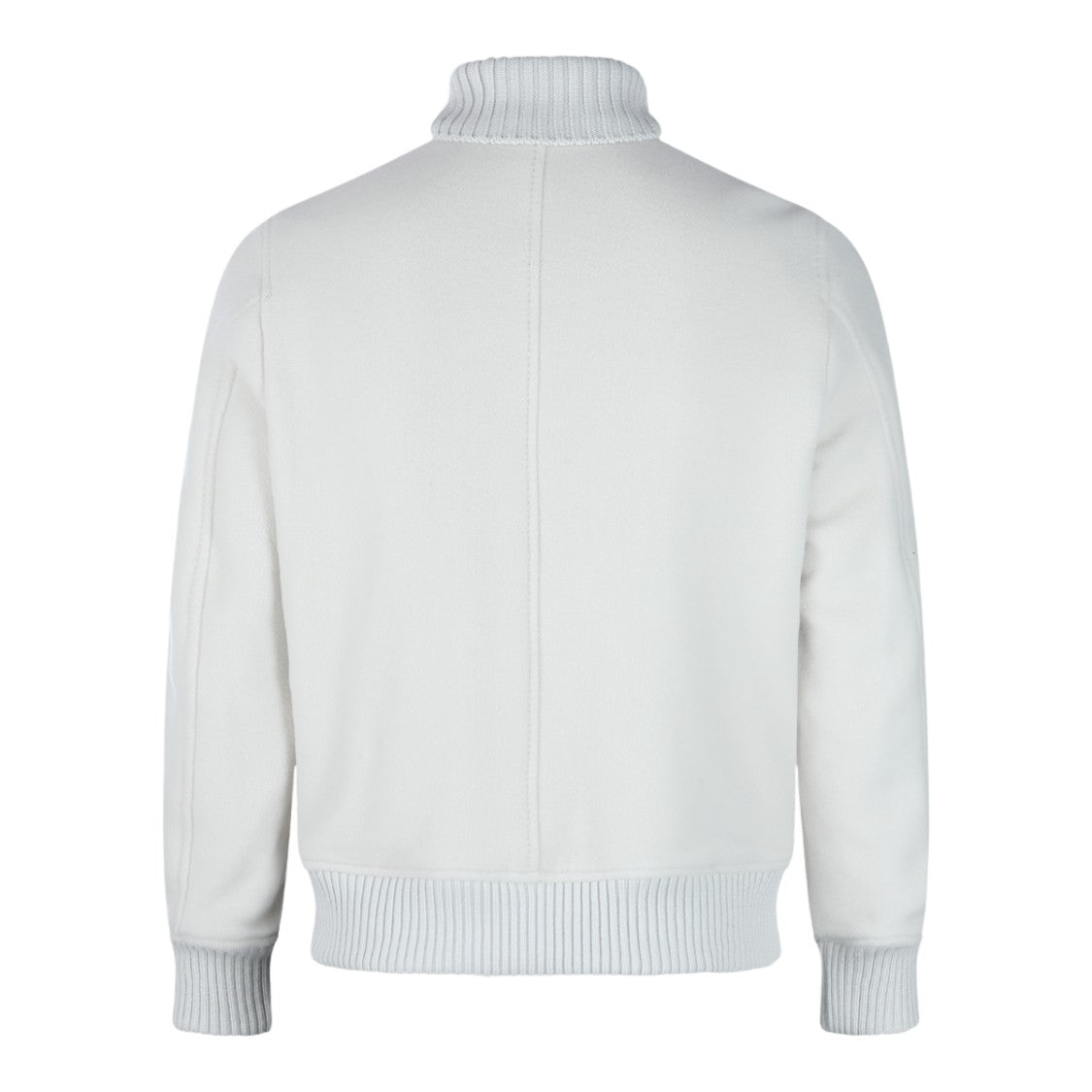 Eleventy White Jacket With Ribbed Collar And Cuffs