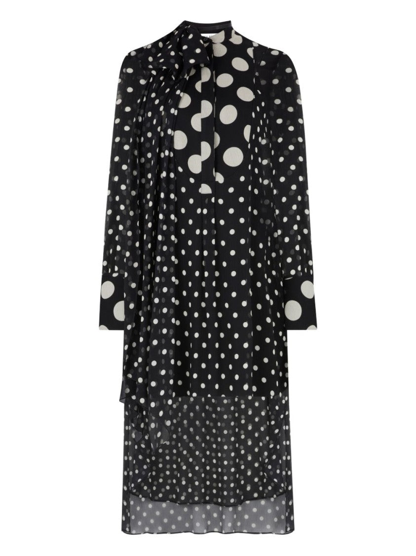 Nina Ricci Polka Dot Slip Midi Cotton Dress