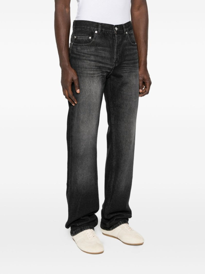 A.P.C. Black Flared Leg Cotton Jeans