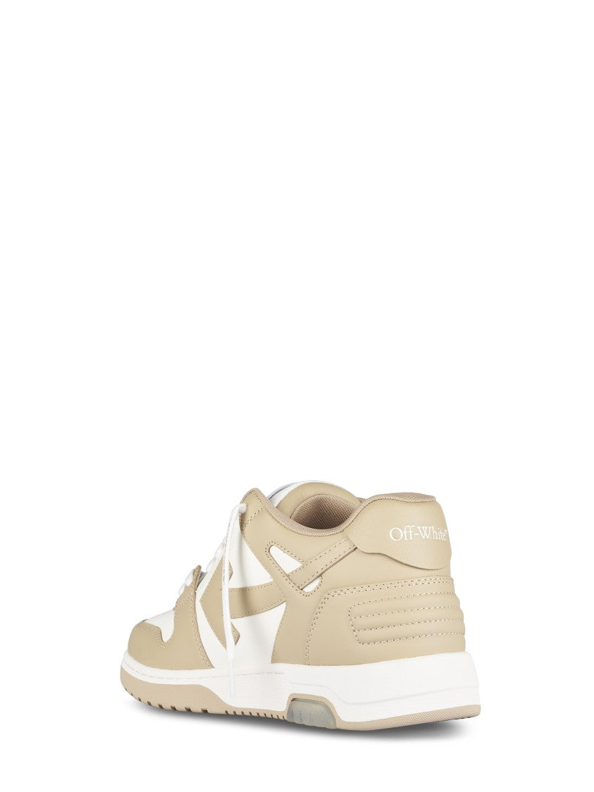 Off-White Low-Top Sneakers With Calf Leather Panels