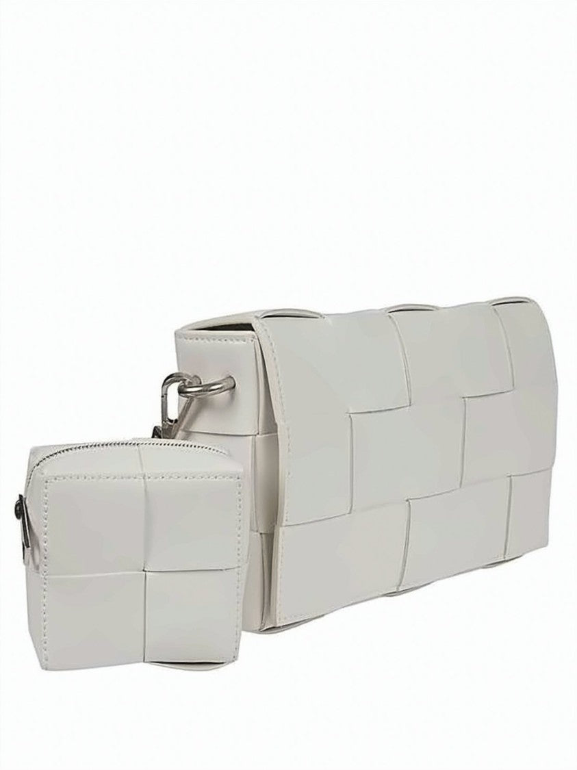 Bottega Veneta Woven Calfskin Leather Shoulder Bag With Adjustable Strap