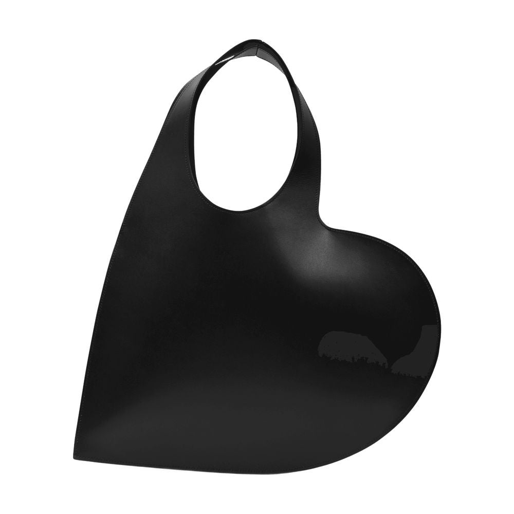 Coperni Heart Tote Bag In Black Leather