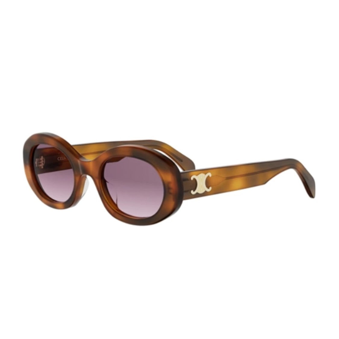 Celine Havana Triomphe Acetate Oval Sunglasses