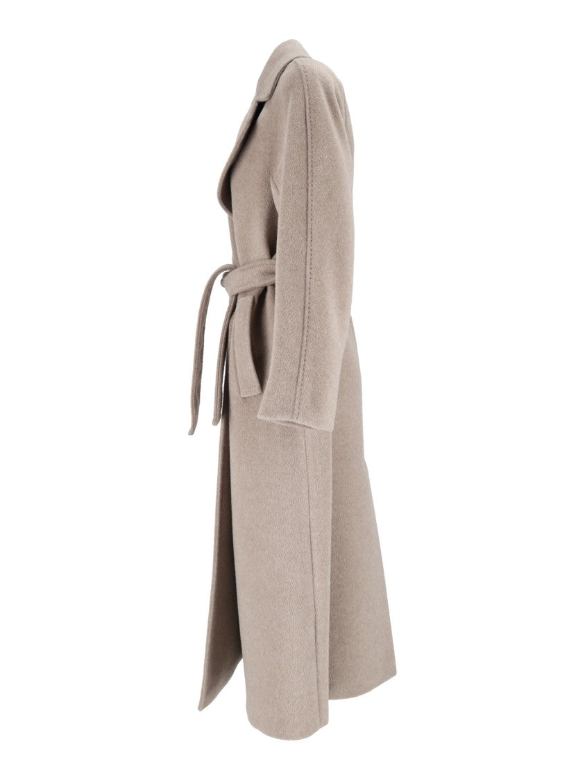 Max Mara Beige Tempera Belted Wrap Coat