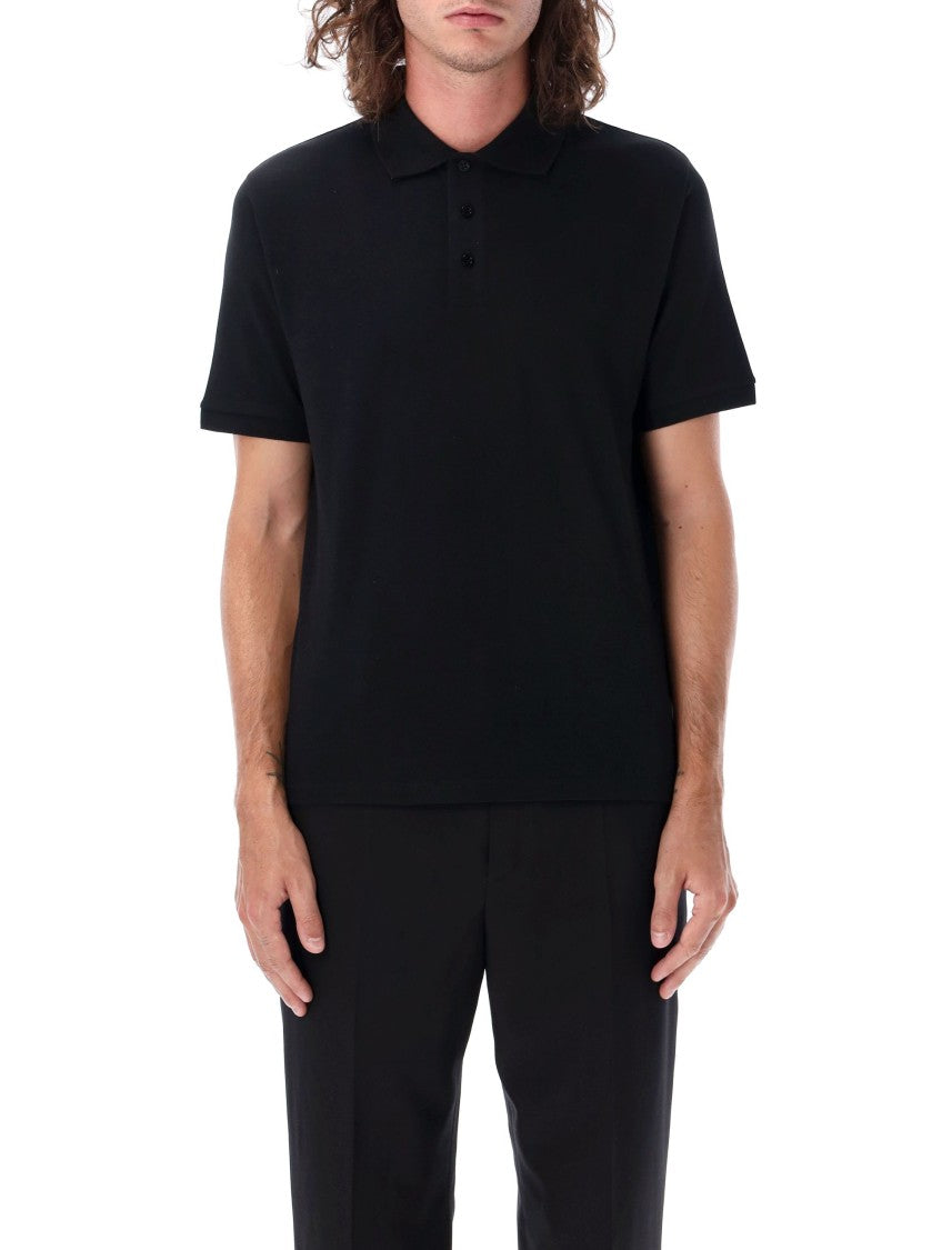 Saint Laurent Black Piquet Polo