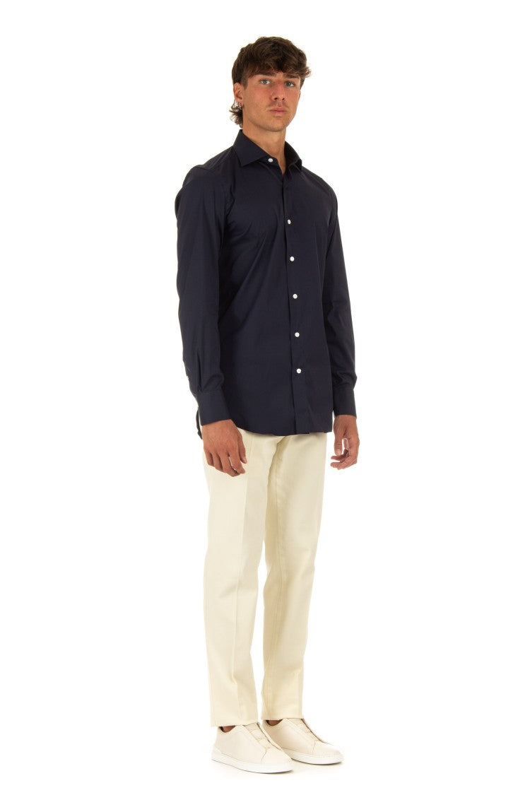 Finamore Stretch Poplin Tailored Shirt Milano Line
