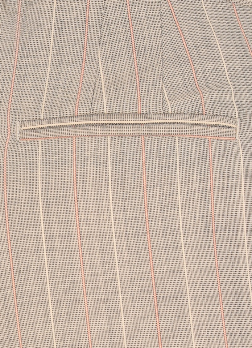 Pt Torino Beige Wool Palazzo Pants With Contrasting Striped Pattern