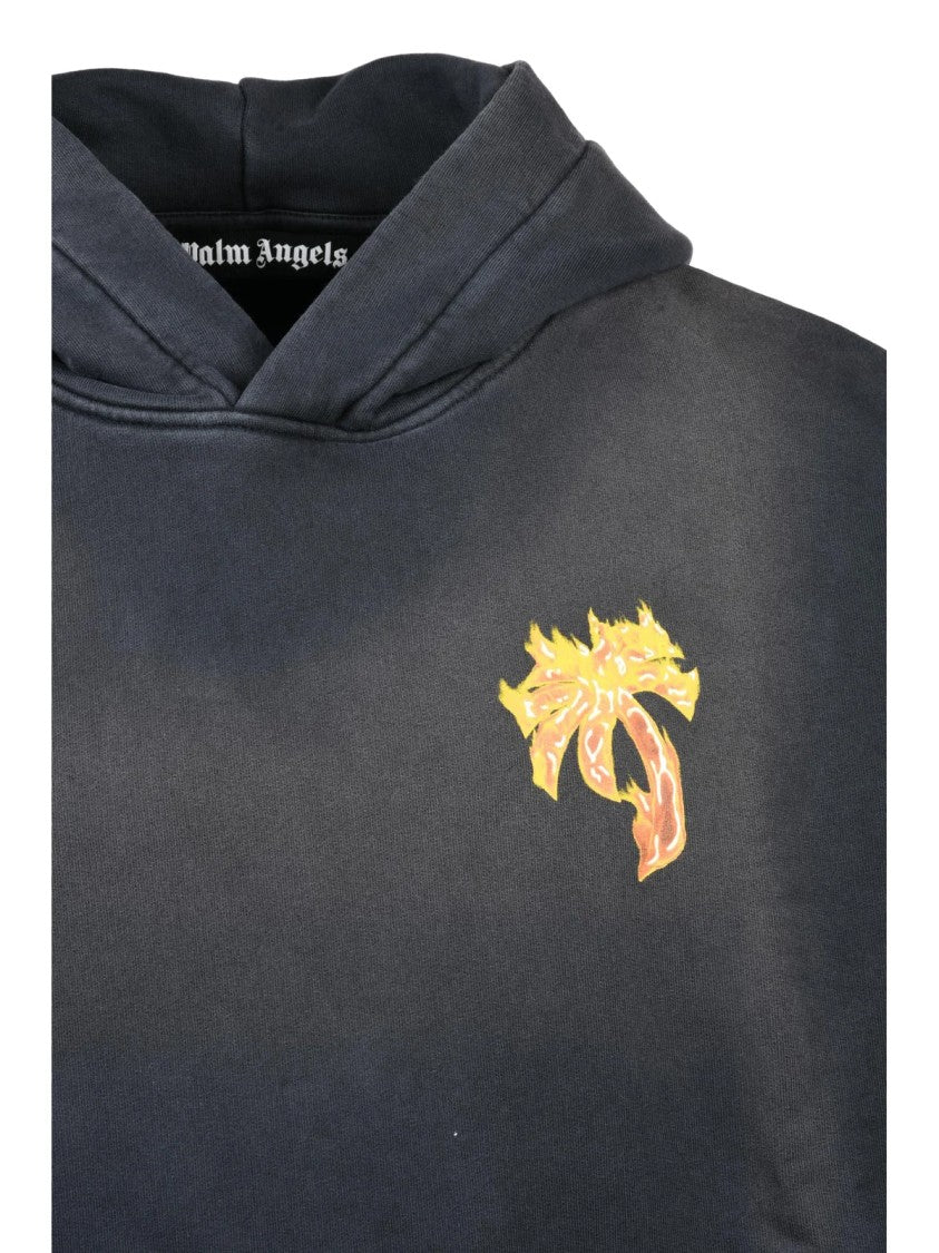 Palm Angels Black Cotton Palm Hoodie