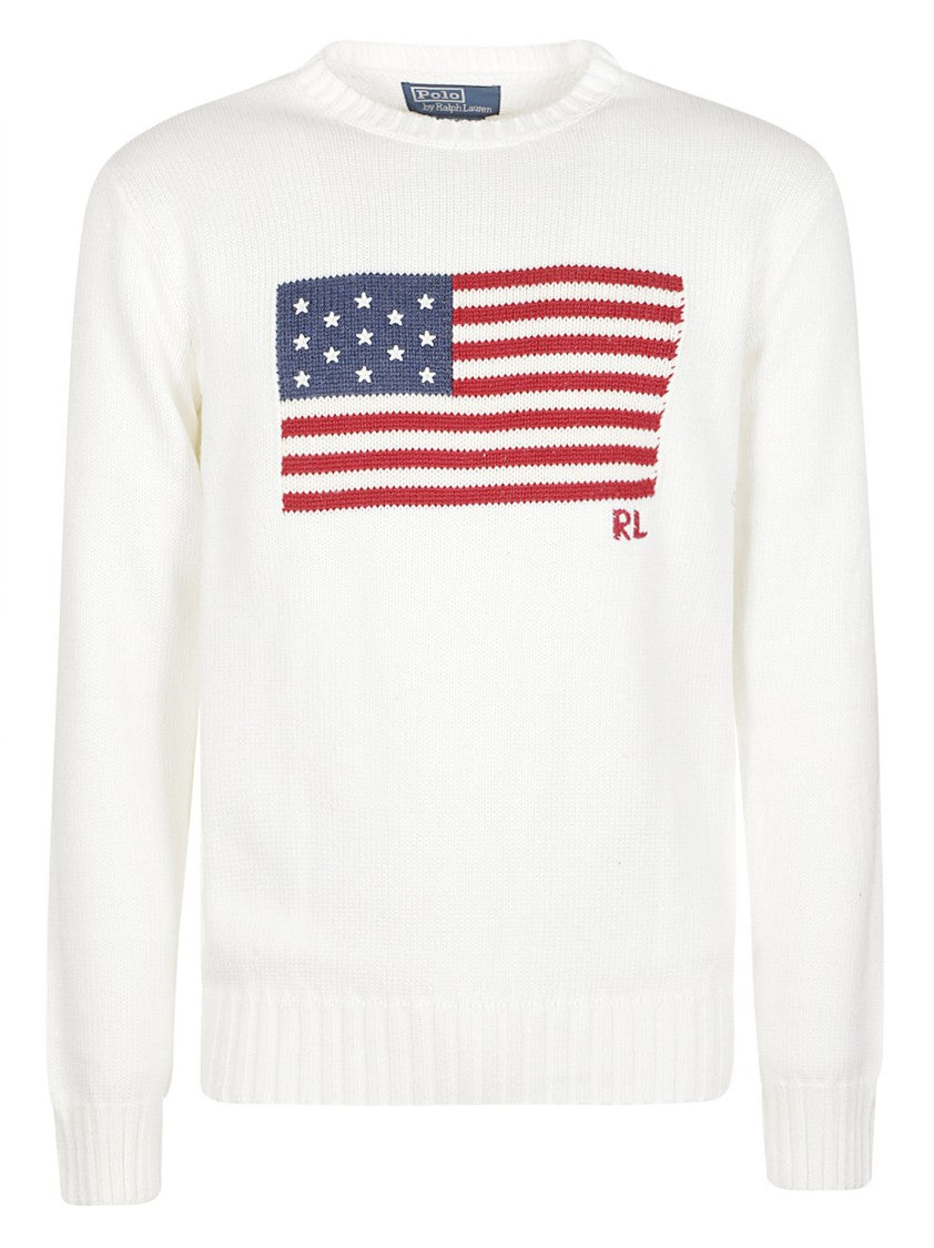 Polo Ralph Lauren Round Neck Flag Iconic Flag Cotton Sweater