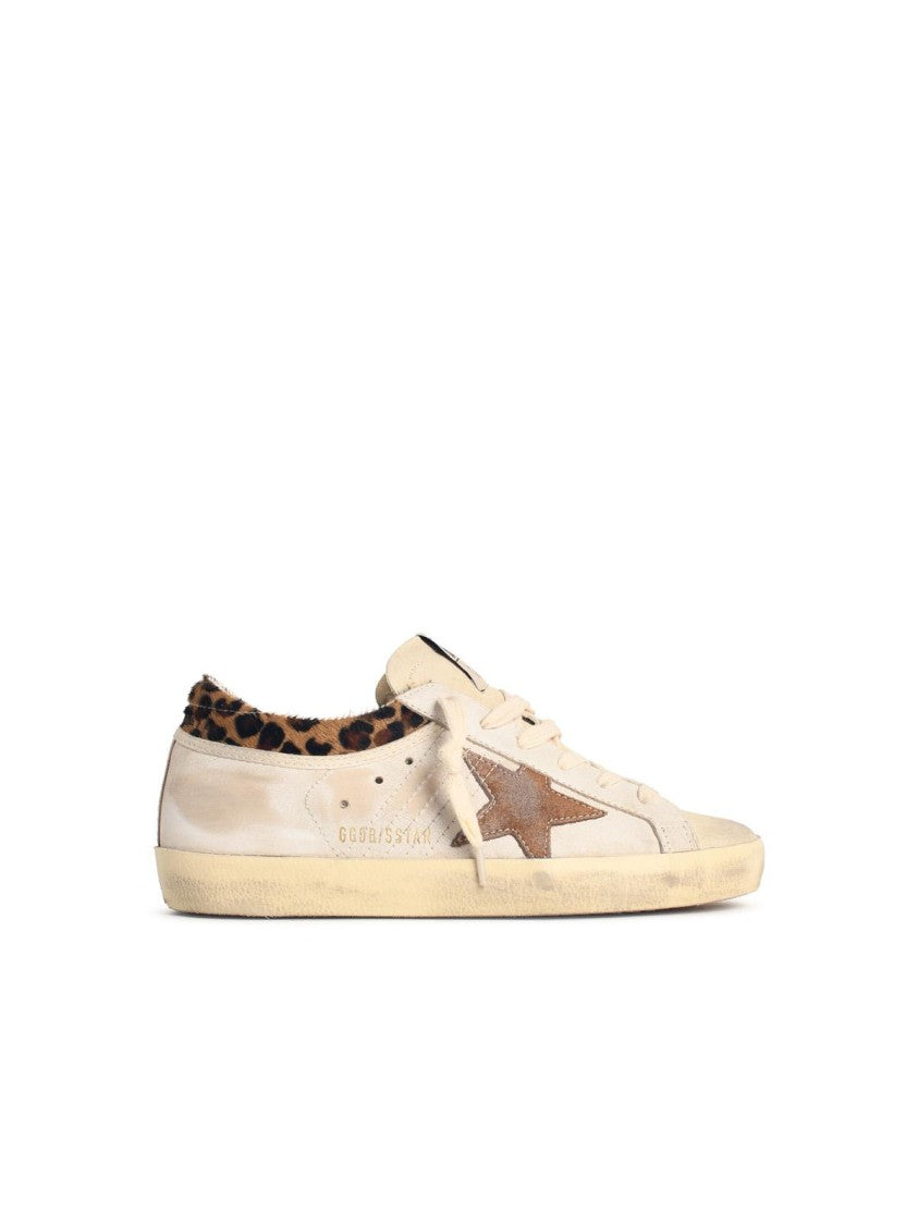Golden Goose 'Super-Star' White And Beige Leather Sneakers