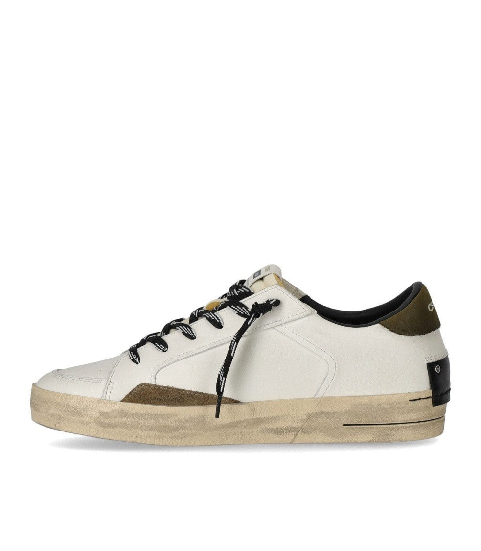 Crime London Sk8 Deluxe White Military Sneaker