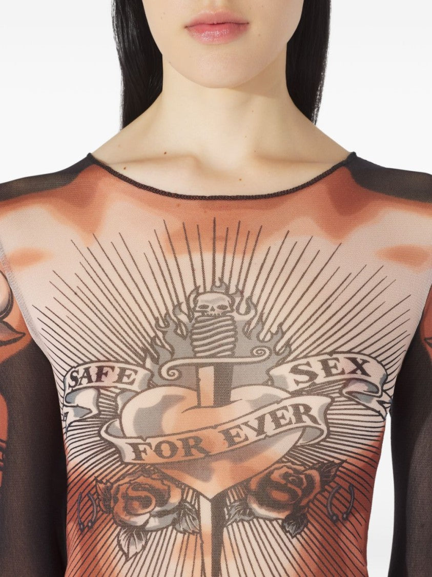 Jean Paul Gaultier Multicolour Silk And Nylon Halter Top