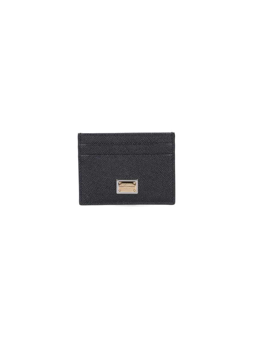 Dolce & Gabbana Textured Black Calf Leather Cardholder