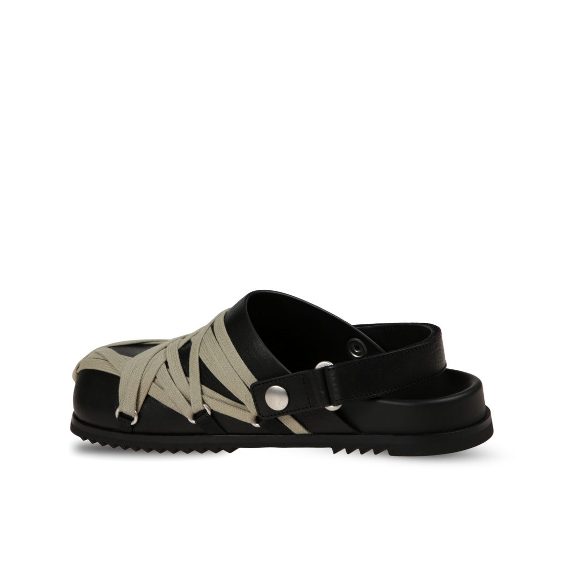 Rick Owens Black Leather Sandals With Minimalist Design