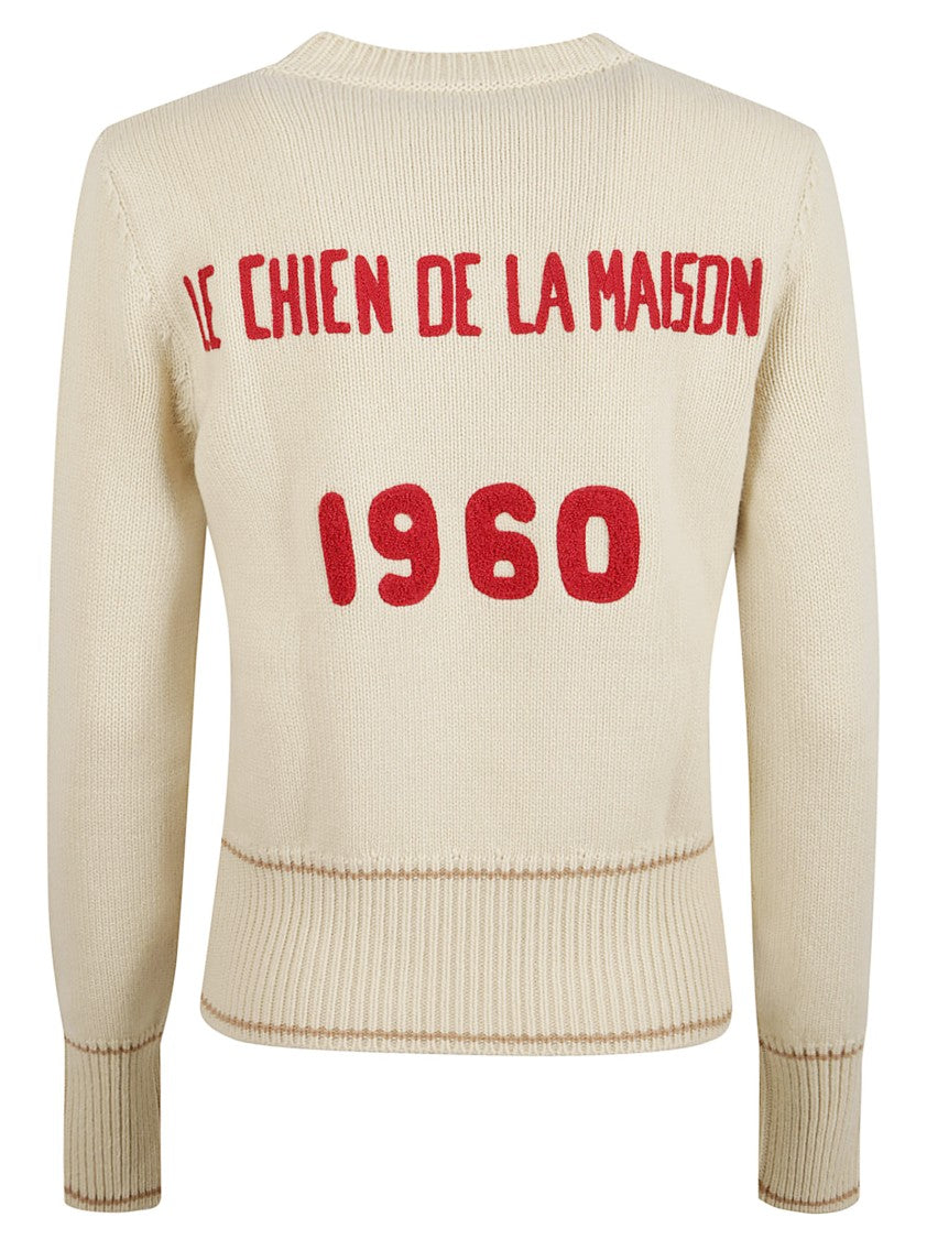 Valentino Garavani Ribbed Crew-Neck Wool Sweater With Embroidered Motifs