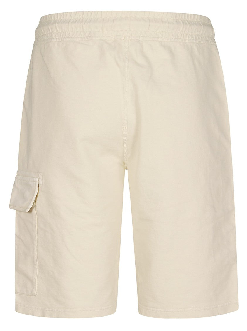 C.P. Company Minimalist Beige Bermuda Cargo Shorts With Lens Detail