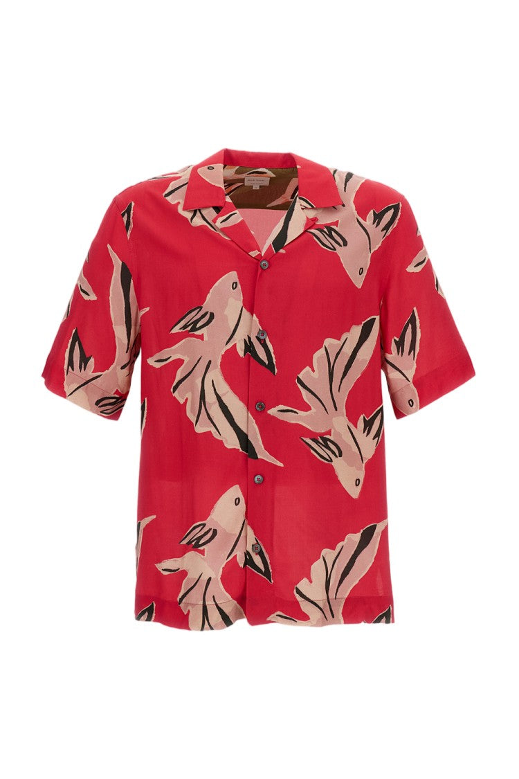 Paul Smith Flowing Oversized Short-Sleeve Shirt With Abstract Bird Print
