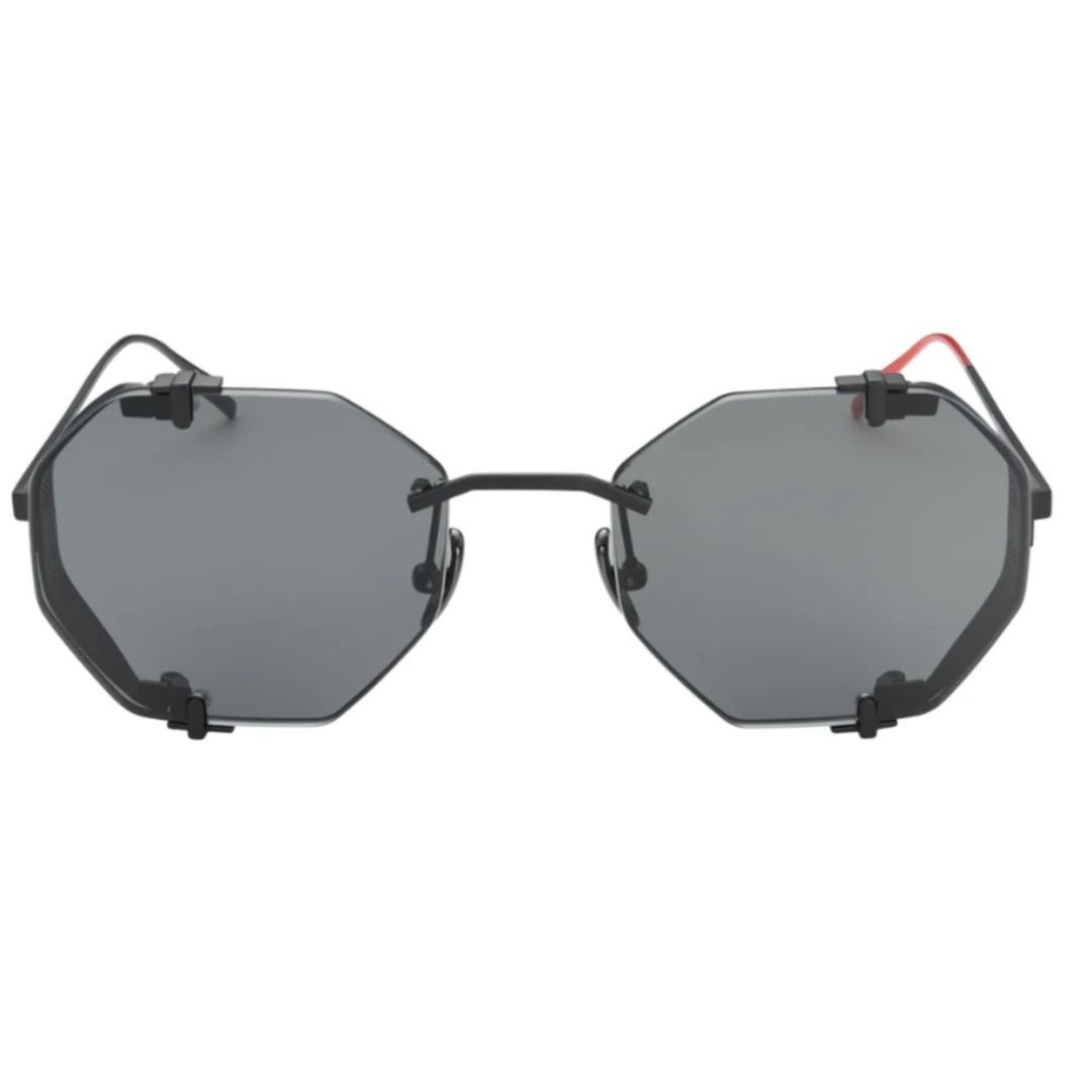 Vysen Sever Sv-1 Octagonal Titanium Sunglasses With Dark Lenses