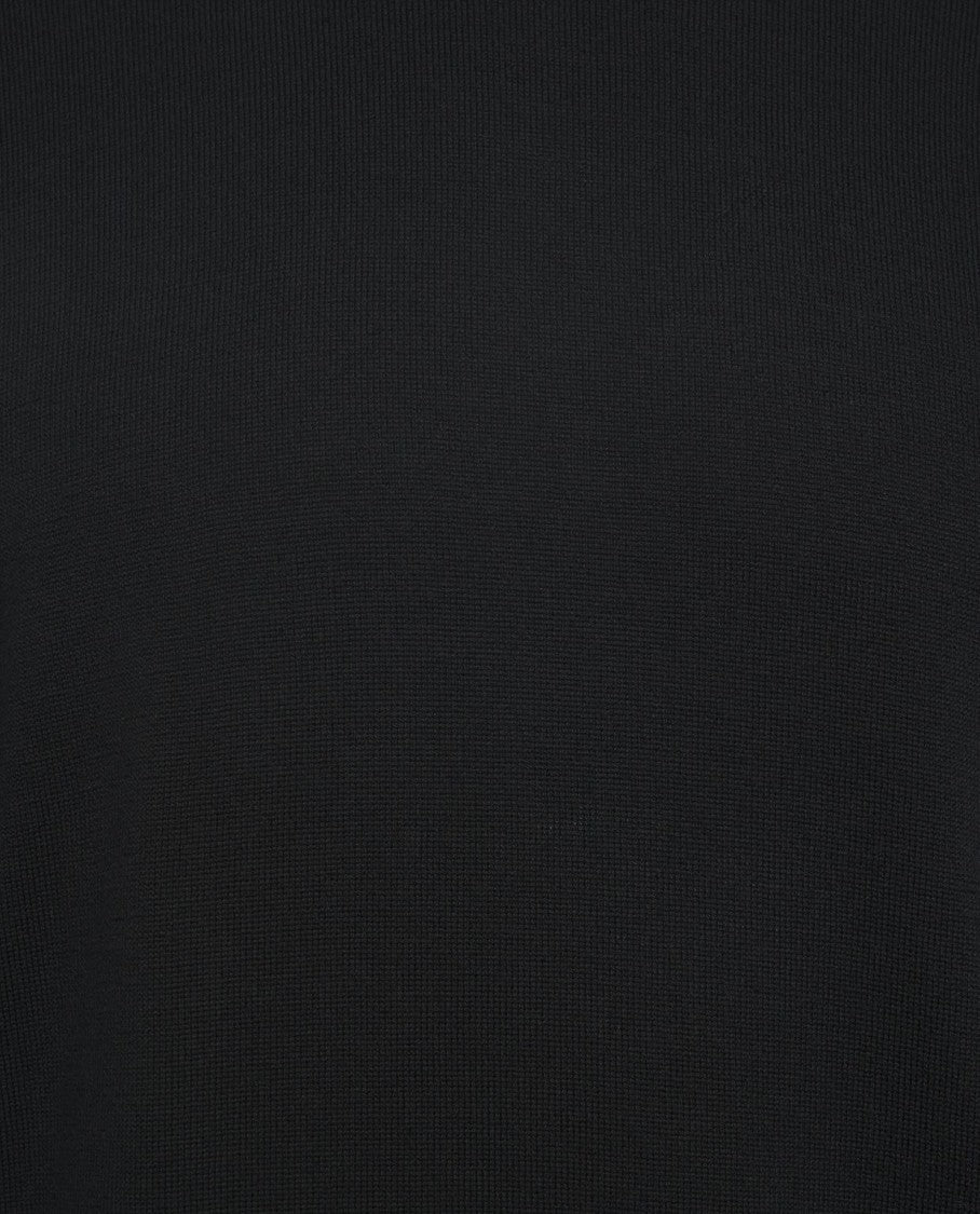 Transit Classic Black Knit Sweater With Raw Edge Details