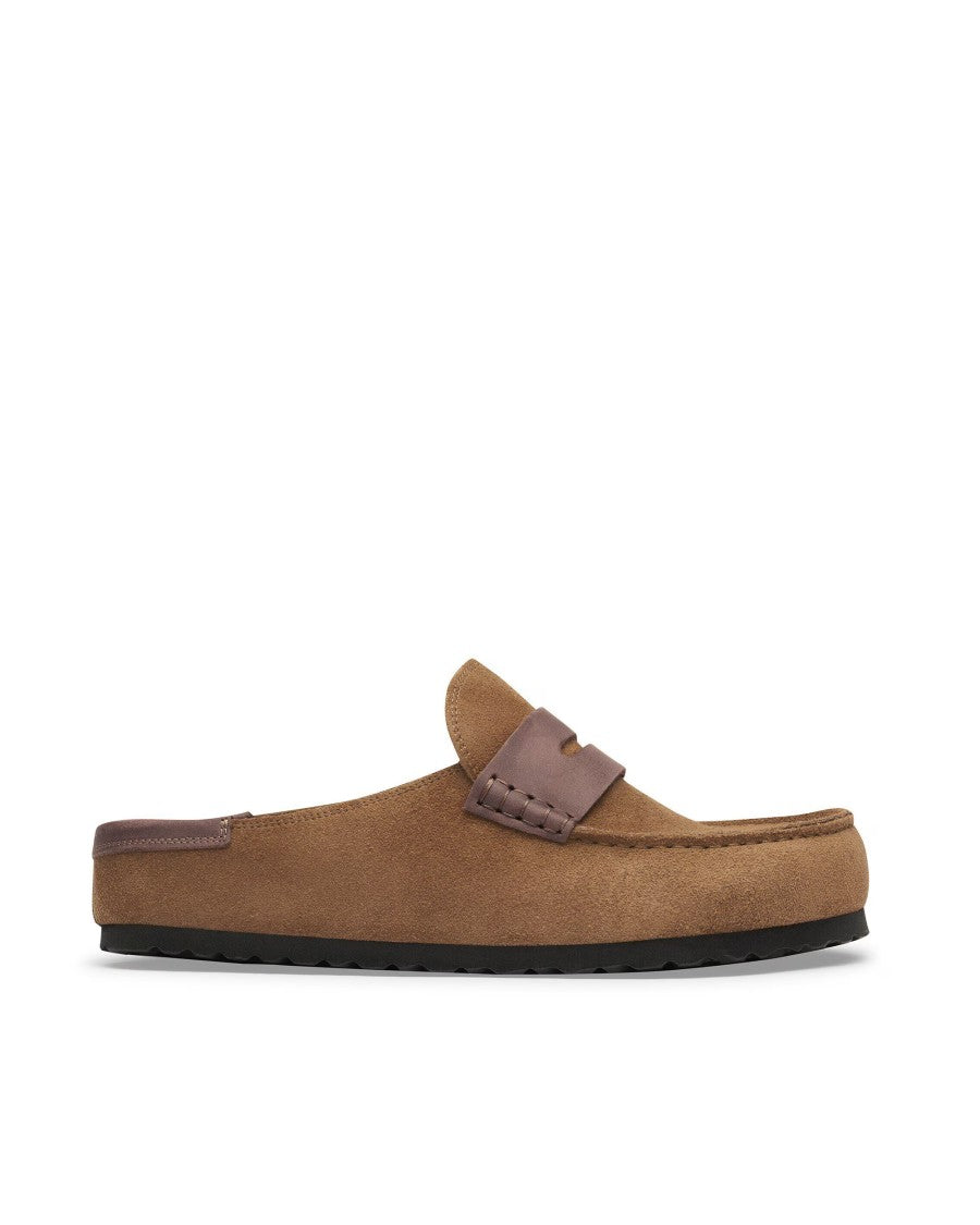 Birkenstock Dark Brown Naples Wrapped Suede Loafers