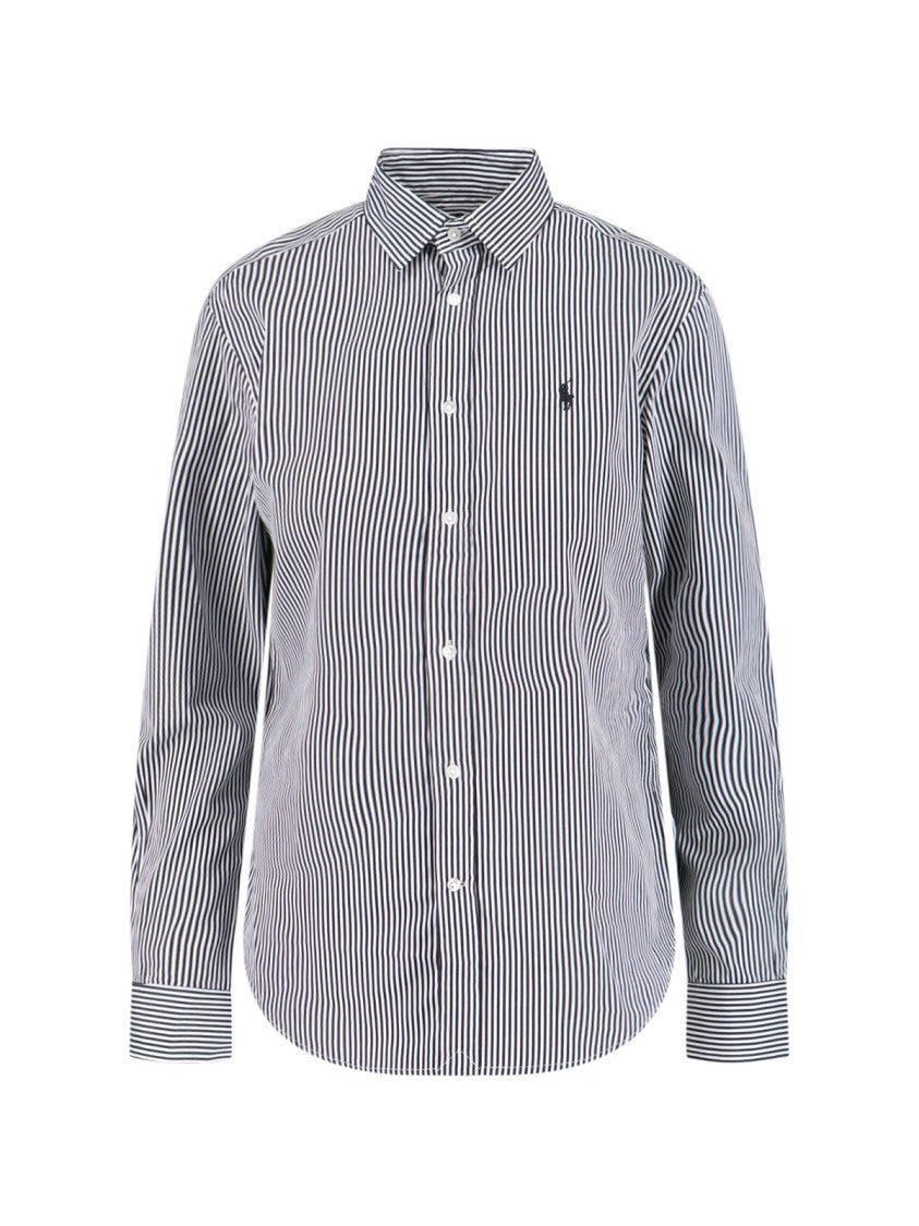 Polo Ralph Lauren Vertical Stripe Cotton Shirt With Classic Collar
